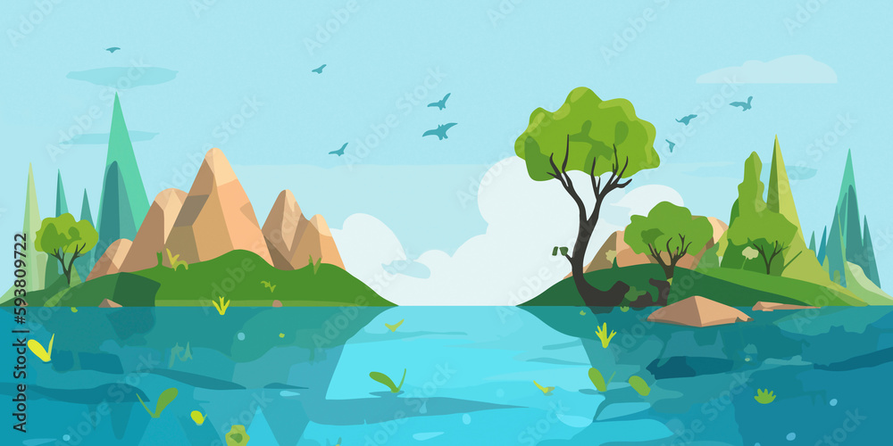 Obraz premium Creative flat illustration of World Environment Day