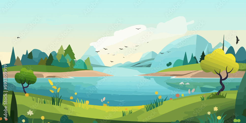 Obraz premium Creative flat illustration of World Environment Day