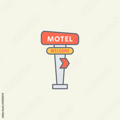Motel retro sign vector illustration