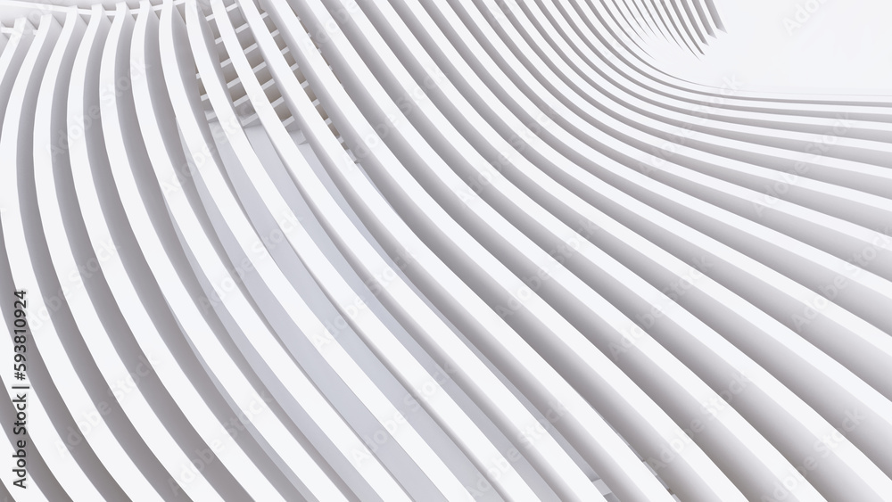 Naklejka premium Abstract Curved Shapes. White Circular Background.
