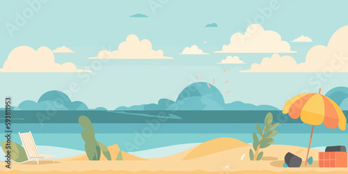 Flat design interpretation of a summer setting