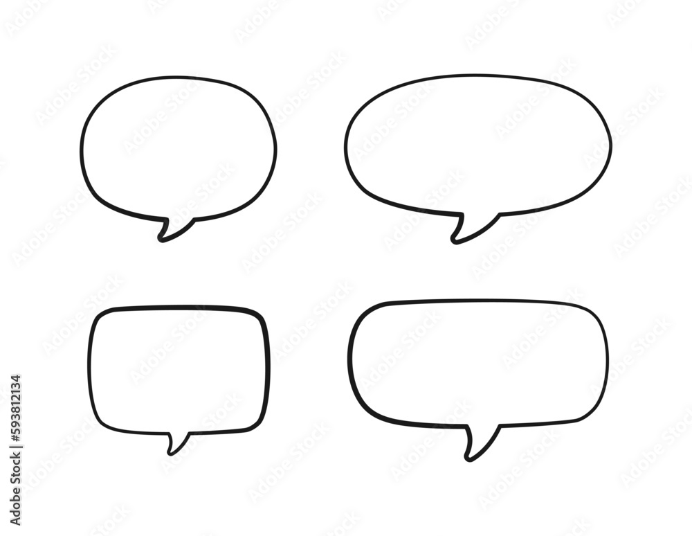 Set of Hand Drawn Comics Style Speech Bubbles Set of Hand Drawn Comics Style Speech Bubbles