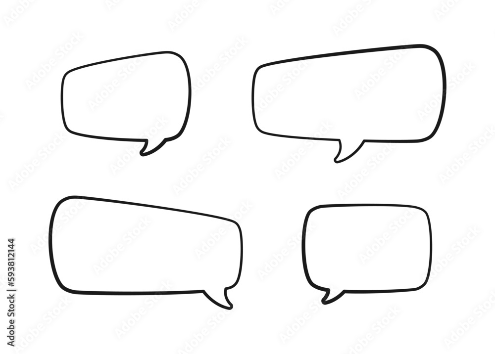 Set of Hand Drawn Comics Style Speech Bubbles Set of Hand Drawn Comics Style Speech Bubbles