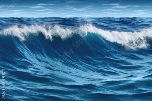 majestic ocean wave reaching its peak. Generative AI