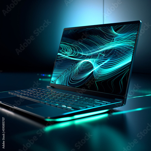 Laptop with Fourier curves