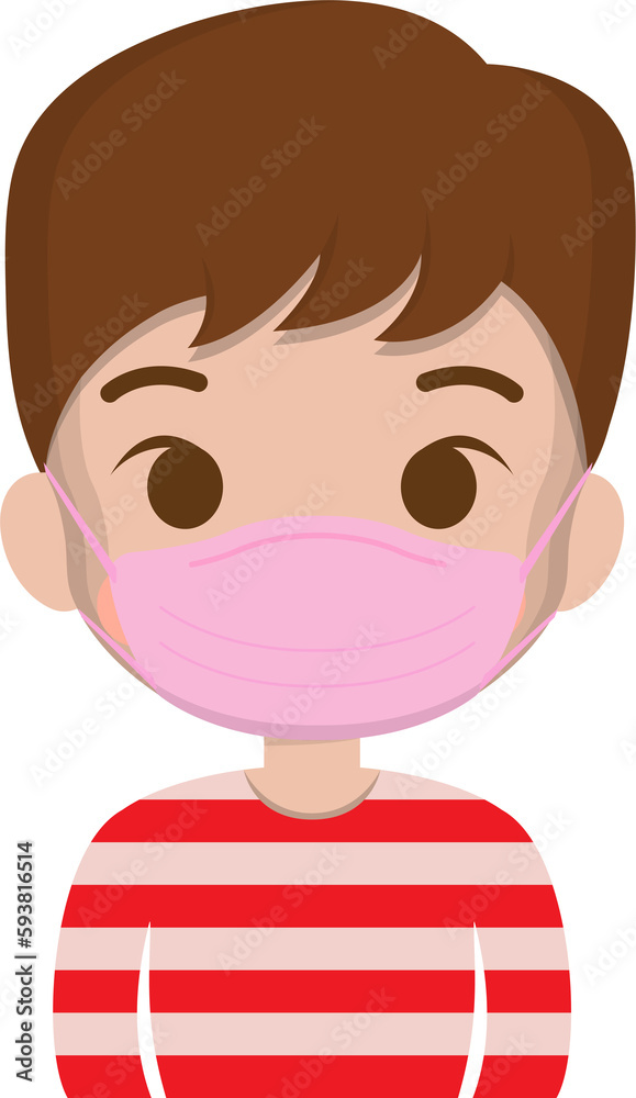 Man wearing a medical mask to prevent allergies and colds and prevent virus infection, vector illustration Man wearing a medical mask to prevent allergies and colds and prevent virus infection, vector illustration