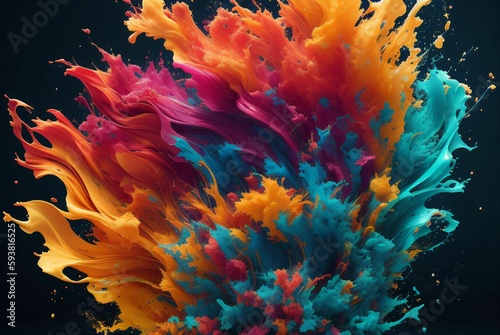 A colorful explosion of ink 