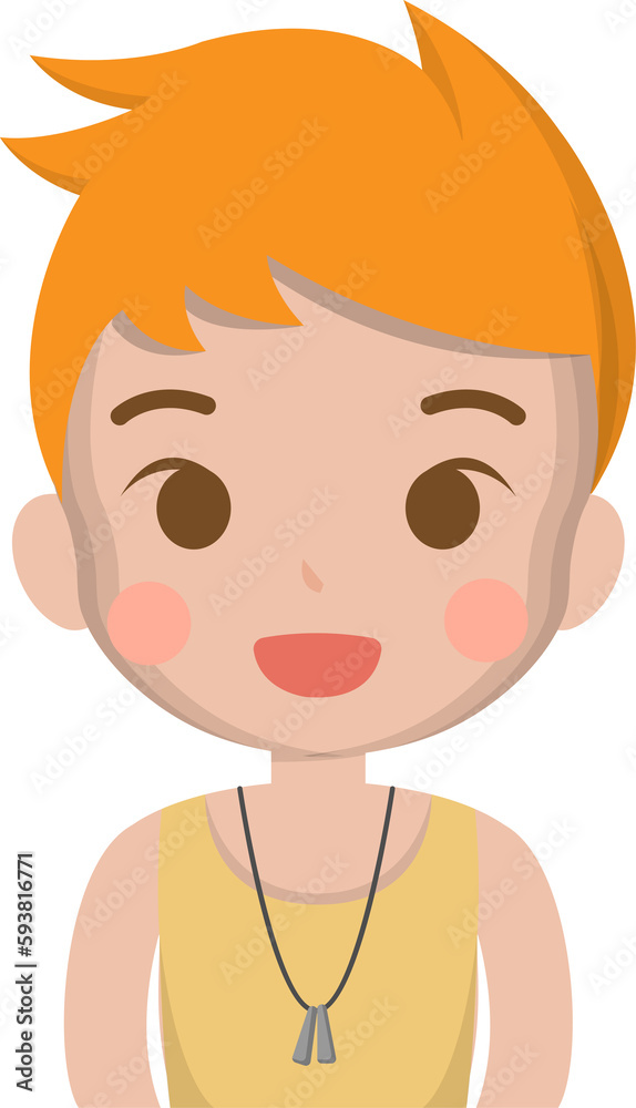 Smiling male, happy and friendly portrait closeup, vector illustration Smiling male, happy and friendly portrait closeup, vector illustration