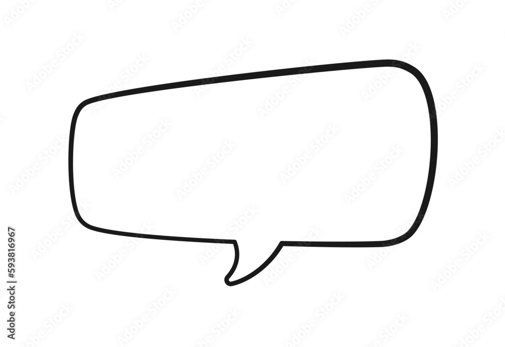Empty speech bubble text frame. Comic speech bubble doodle outline. Vector illustration. Empty speech bubble text frame. Comic speech bubble doodle outline. Vector illustration.