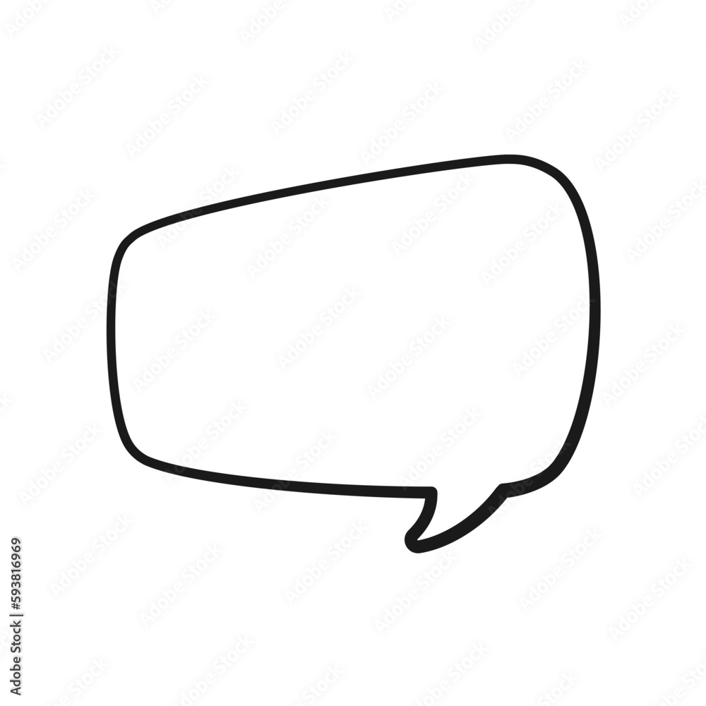 Empty speech bubble text frame. Comic speech bubble doodle outline. Vector illustration. Empty speech bubble text frame. Comic speech bubble doodle outline. Vector illustration.