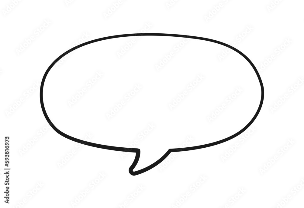 Empty speech bubble text frame. Comic speech bubble doodle outline. Vector illustration. Empty speech bubble text frame. Comic speech bubble doodle outline. Vector illustration.