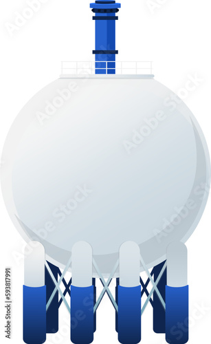 Tanker Gasoline Fuel Oil Gas Sphere Petroleum Power Energy Tank Vector Design Isolated