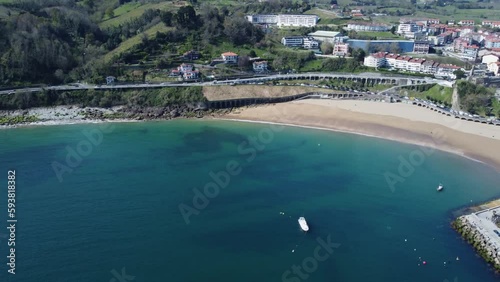 Fishing and agriculture village on bay of Biscay, north coast of Spain photo