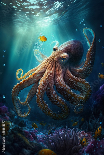 octopus in the sea illustrations
