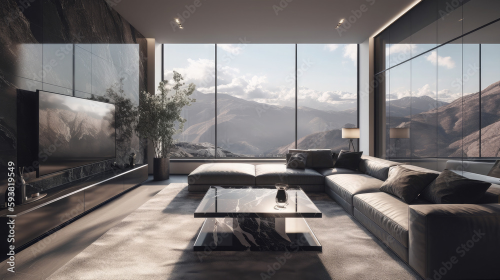 Illustration of Spacious Industrial Penthouse Apartment With Comfortable Layout