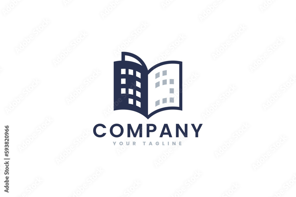Book Building Monogram Logo Book Building Monogram Logo