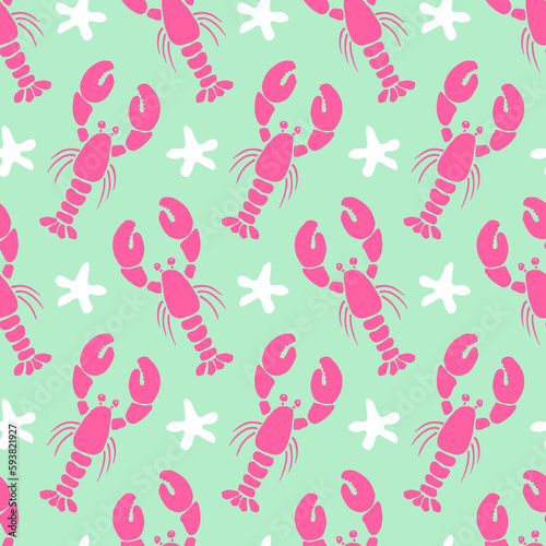 Cute pink lobsters