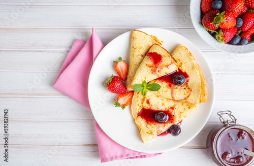 Fruit Pancakes. Strawberry ...