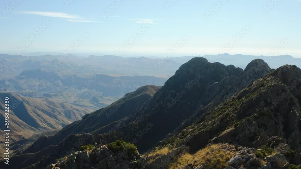 People standing on top of the Four peak, in Mazatzal Mountains, AZ - Aerial view People standing on top of the Four peak, in Mazatzal Mountains, AZ - Aerial view