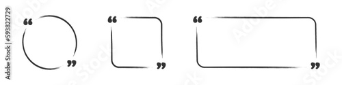 Hand drawn quote frame icons. Vector illustration.
