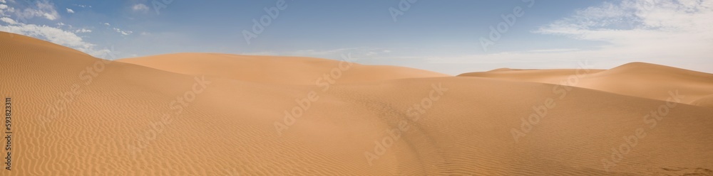 Panoramic view of the pristine sand dunes of Swakopmund Namibia