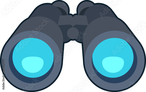 Binoculars Element Flat Sticker Black Style