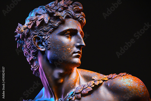 Apollo. Historical Old and Ancient Mythology - Olympic Gods. Greek rulers and lords , heavenly powers, kings. ancient third generation gods, supreme deities who dwelt on mount olympus. Generative AI photo