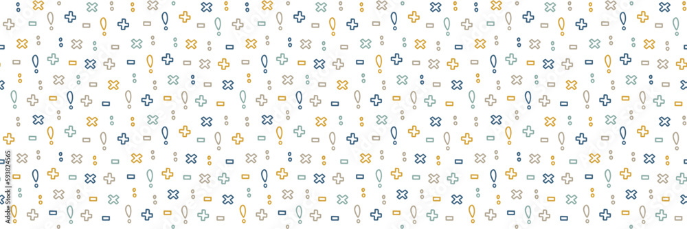 Seamless pattern with signs and symbols on a white background. Seamless pattern with signs and symbols on a white background.