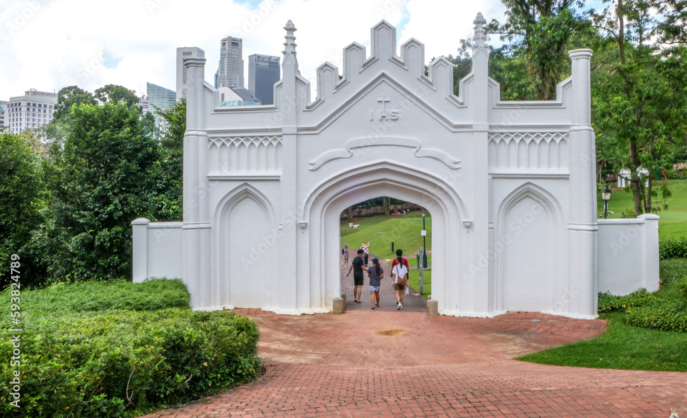 Archway at Fort Canning Park in Singapore