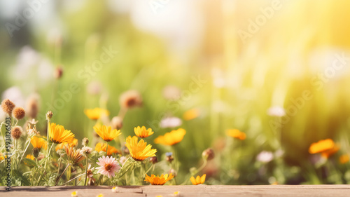 Beautiful garden with blur background. Blurred Summer Background Free Space  © roeum