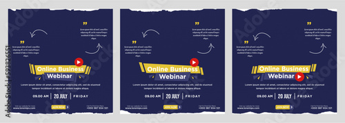 Digital marketing live webinar and corporate social media post or template banner