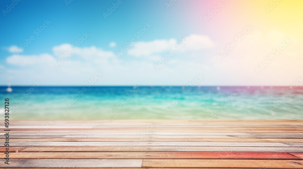 Beach holiday with blur background. Blurred Summer Background Free Space 