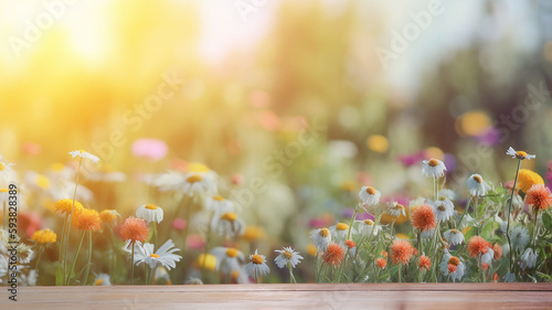 Beautiful garden with blur background. Blurred Summer Background Free Space  © roeum