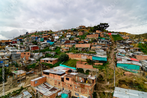 panoramic overview of a shanty town in the district ciudad bolivar in bogota, colombia © Wolfgang