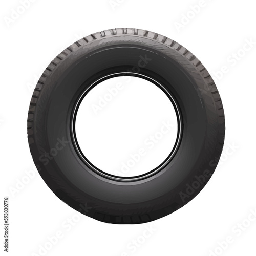 black wheel tire with style hand drawn digital painting illustration