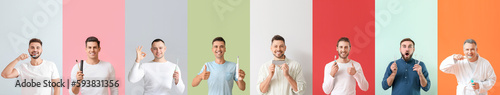 Collage of men with tooth b...