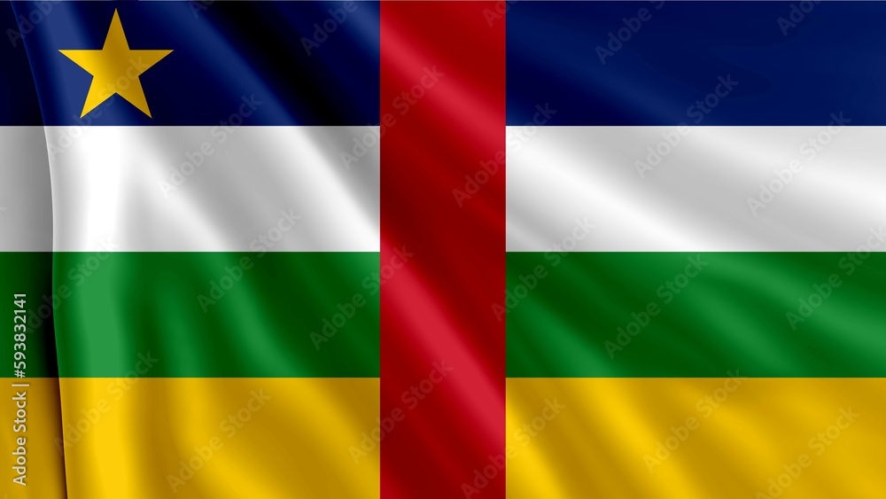 Obraz premium Central African Republic flag, the close-up flag of the Central African Republic