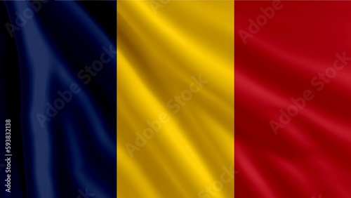 Chad flag, the close-up flag of Chad 