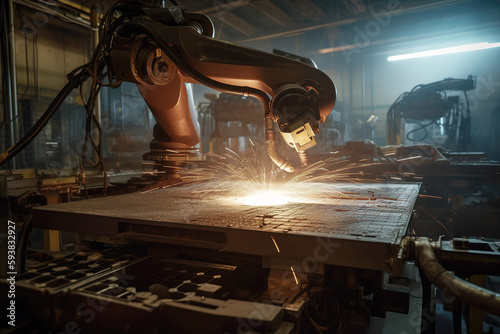 AI intelligent robot robotic arm operation on factory production line