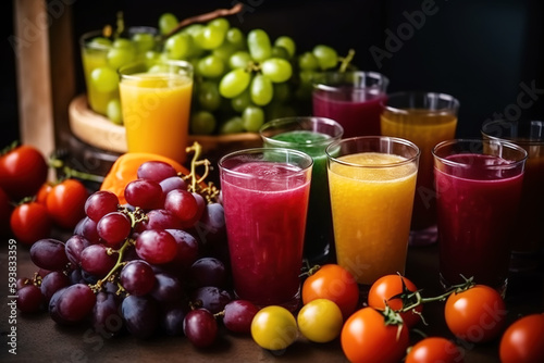 Fresh fruits and freshly squeezed juice from milk tea shops