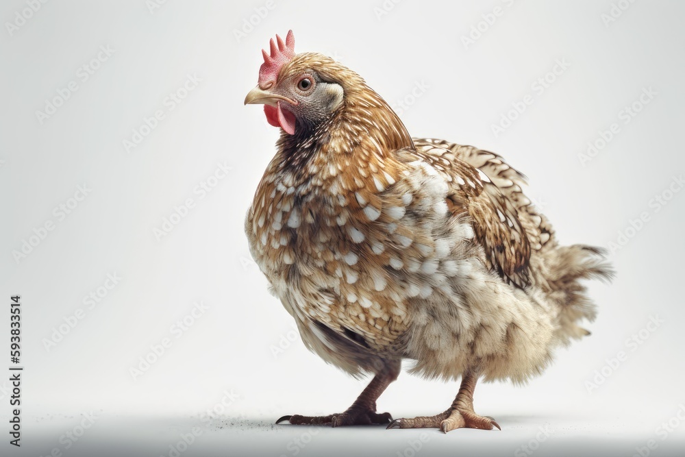 Fototapeta premium Chicken isolated on white background. Created Generative AI