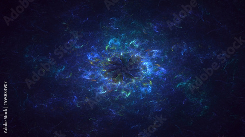 3D rendering abstract colorful fractal light background