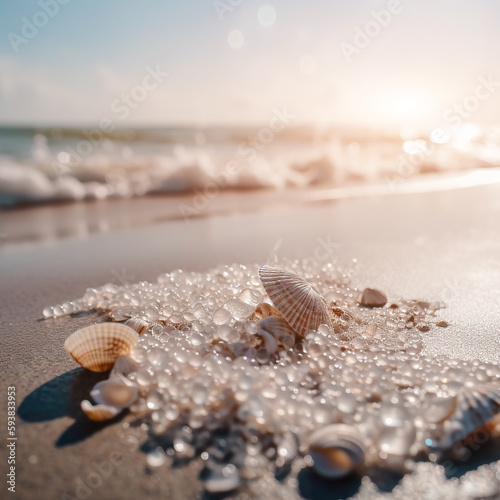 Outdoor Ocean Beach Shell Wallpaper..