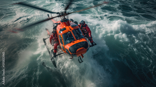 Helicopter rescue at sea