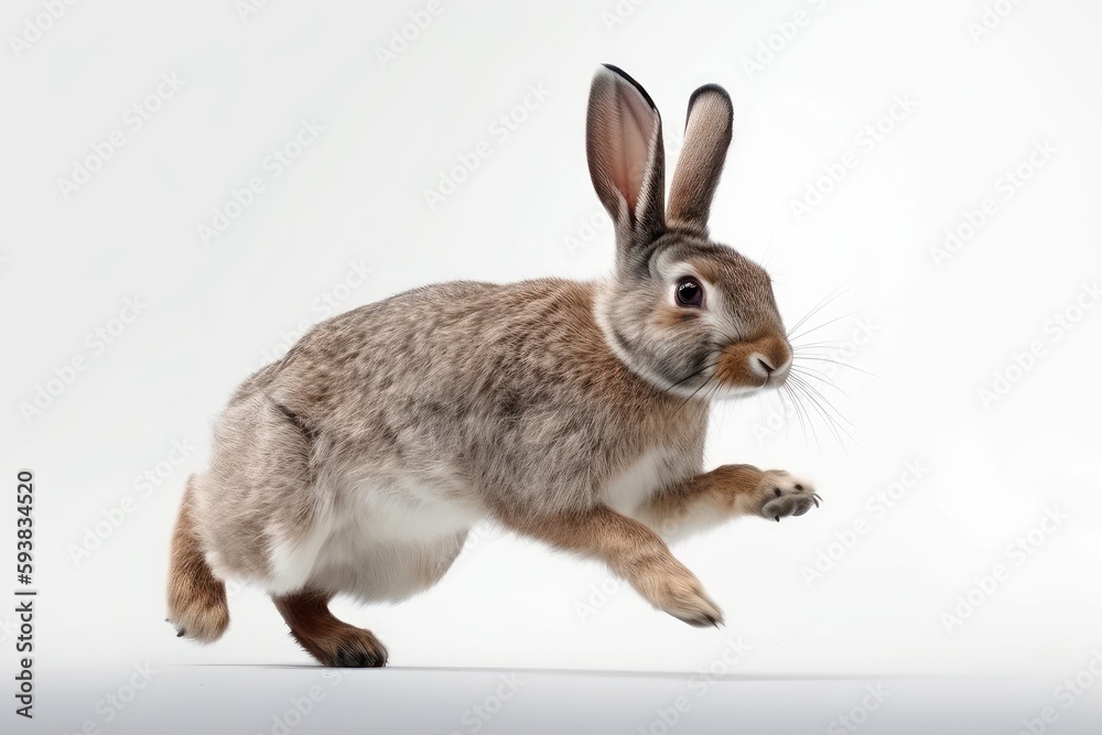 Cute Rabbit isolated on white background. Created Generative AI