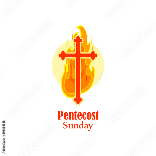 Vector illustration concept of Pentecost Sunday greeting banner photo