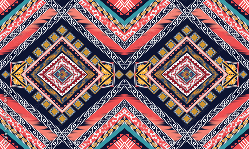 Geometric ethnic pattern vector background. seamless pattern traditional,Design for background, wallpaper, Batik, fabric, carpet, clothing, wrapping, and textile. Colorful ethnic pattern illustration Geometric ethnic pattern vector background. seamless pattern traditional,Design for background, wallpaper, Batik, fabric, carpet, clothing, wrapping, and textile. Colorful ethnic pattern illustration