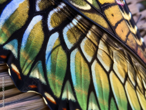 Macro Photo of a Butterfly Wing   Generative AI