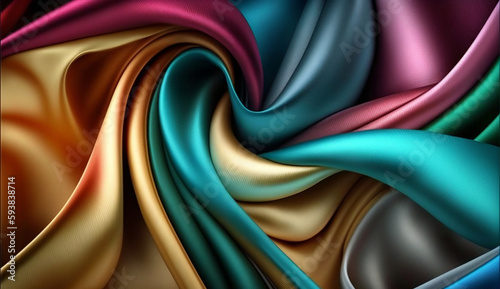 Silk texture of different colors - Generative AI