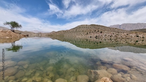 lake and mountains